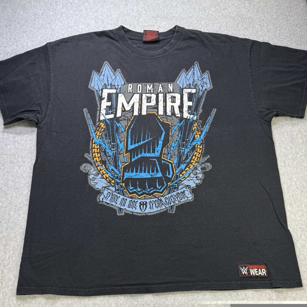 WWE Roman‎ Reigns Roman Empire T-Shirt XL Black Graphic Wrestling Authentic